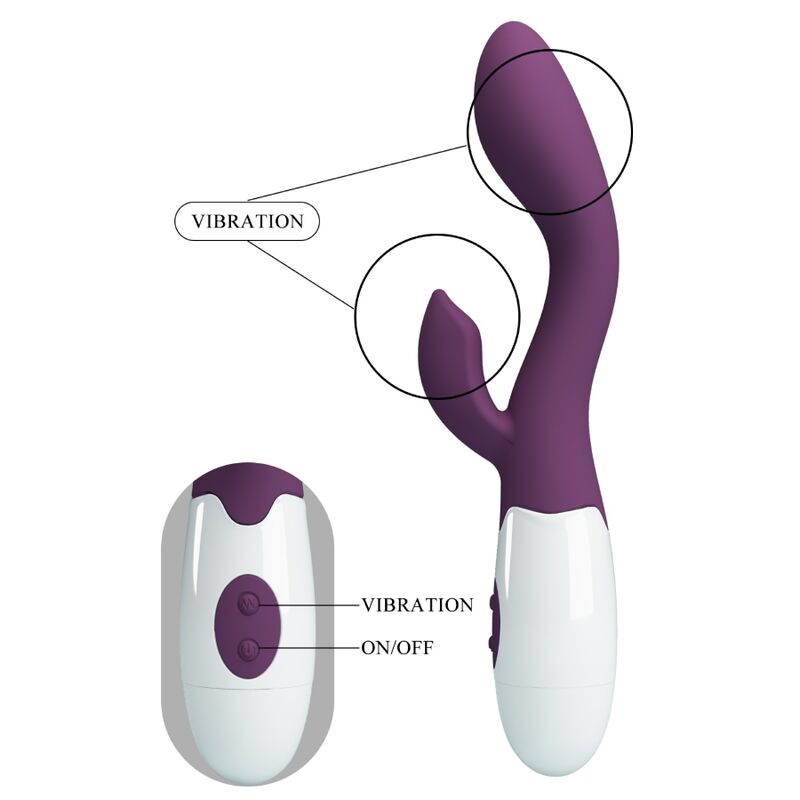 Pretty Love Brighty - Massaggiatore curvo, colore viola - vista laterale