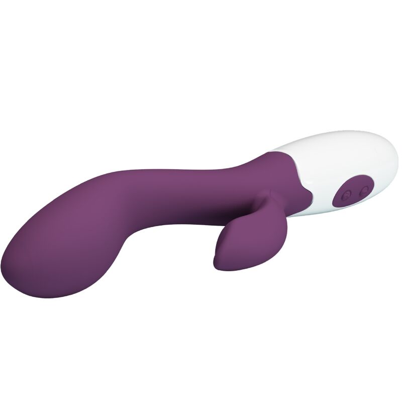 Pretty Love Brighty - Massaggiatore curvo, colore viola - in mano per le dimensioni
