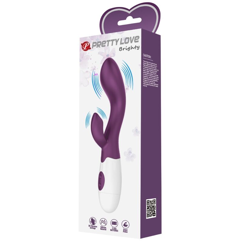 Pretty Love Brighty - Massaggiatore curvo, colore viola - nella confezione