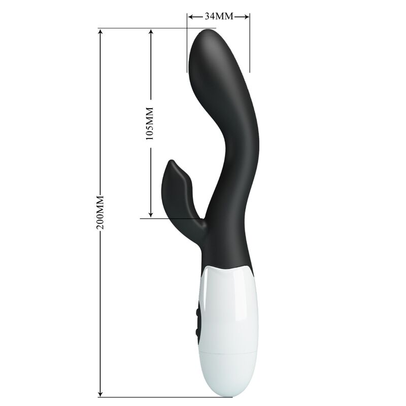 Pretty Love Brighty - Massaggiatore curvo, colore nero - vista frontale
