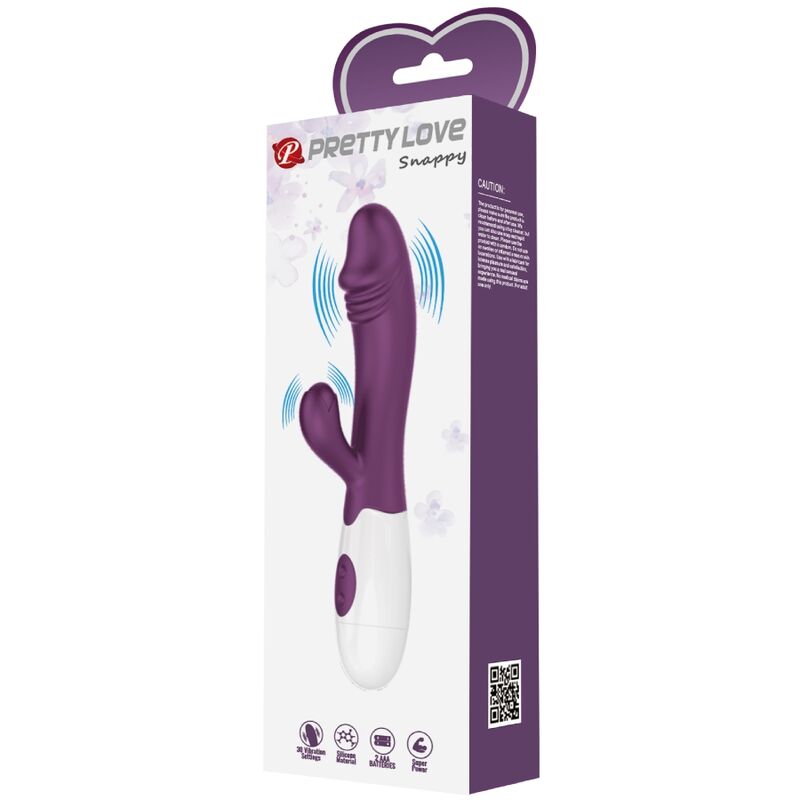 Pretty Love Snappy - Massaggiatore curvo, colore spot viola - nella confezione