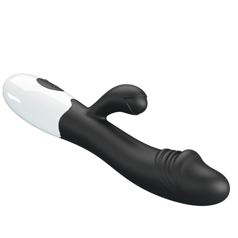 Pretty Love Snappy - Massaggiatore curvo, colore spot nero - in mano per le dimensioni