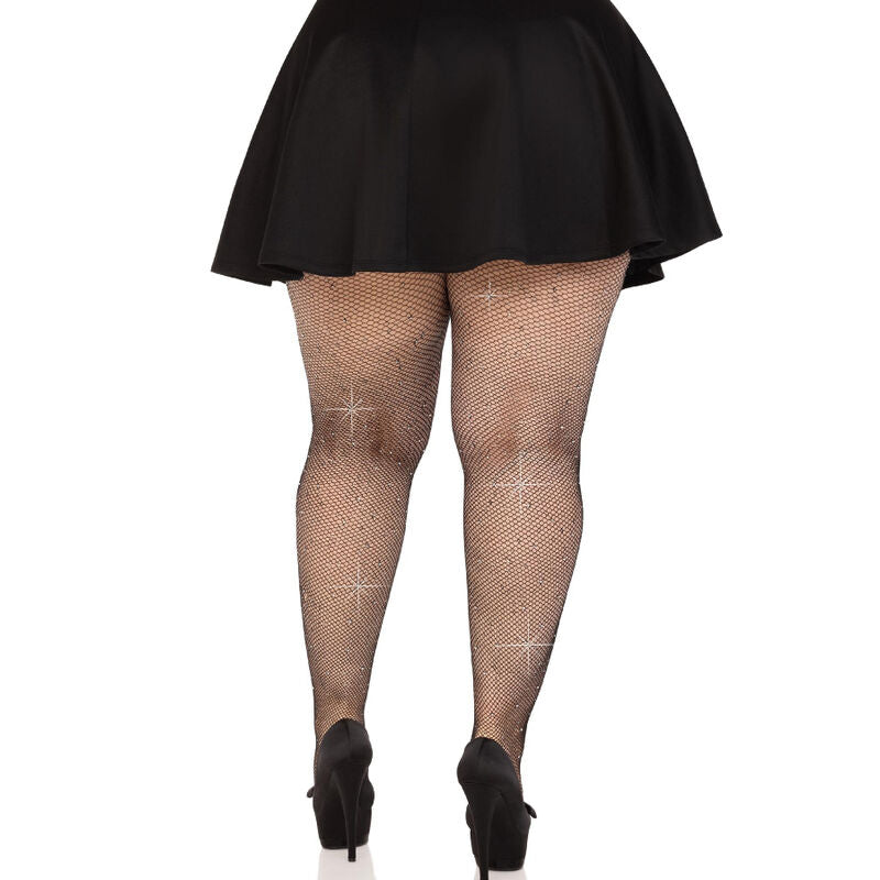 Leg Avenue Rete Cristallizzata Nere Taglie Forti - Lingerie, colore nero - vista laterale