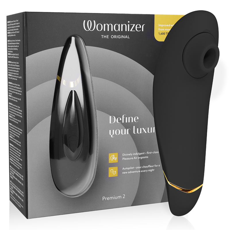 Womanizer Premium 2 - Massaggiatore ad aria pulsata, colore nero