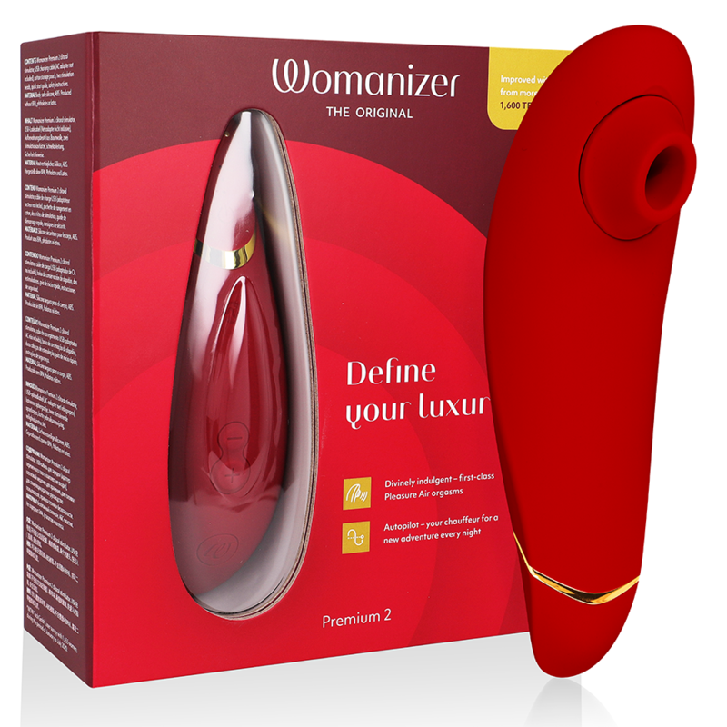 Womanizer Premium 2 - Massaggiatore ad aria pulsata, colore bordeaux