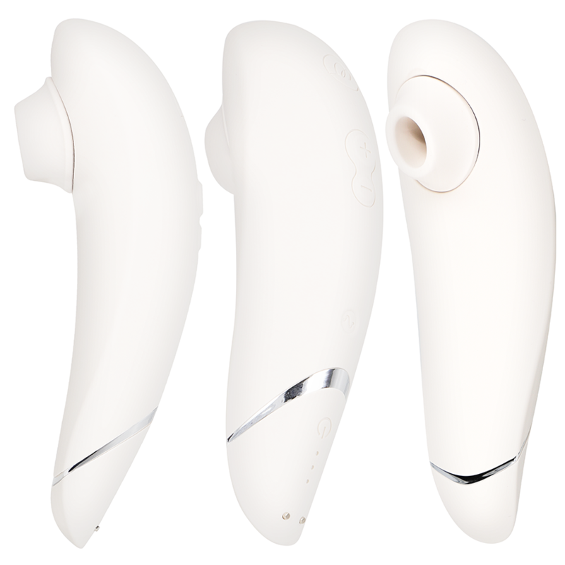 Womanizer Premium 2 - Massaggiatore ad aria pulsata, colore grigio caldo - vista laterale