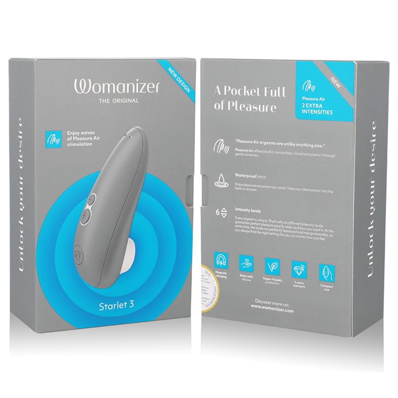 Womanizer Starlet 3 - Massaggiatore, colore grigio - in mano per le dimensioni