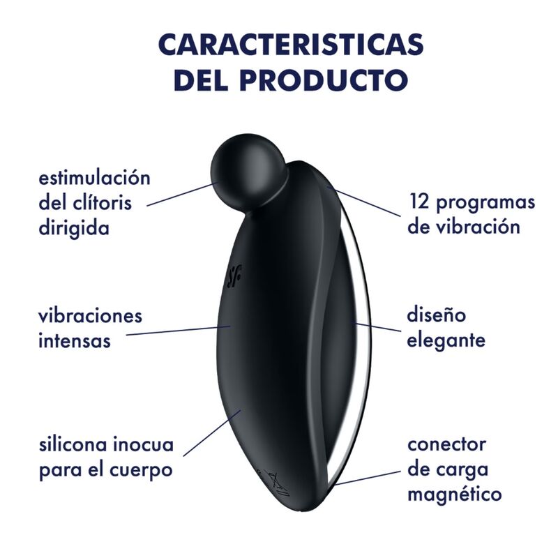 Satisfyer Spot ON 2 - Massaggiatore esterno, colore nero - nella confezione