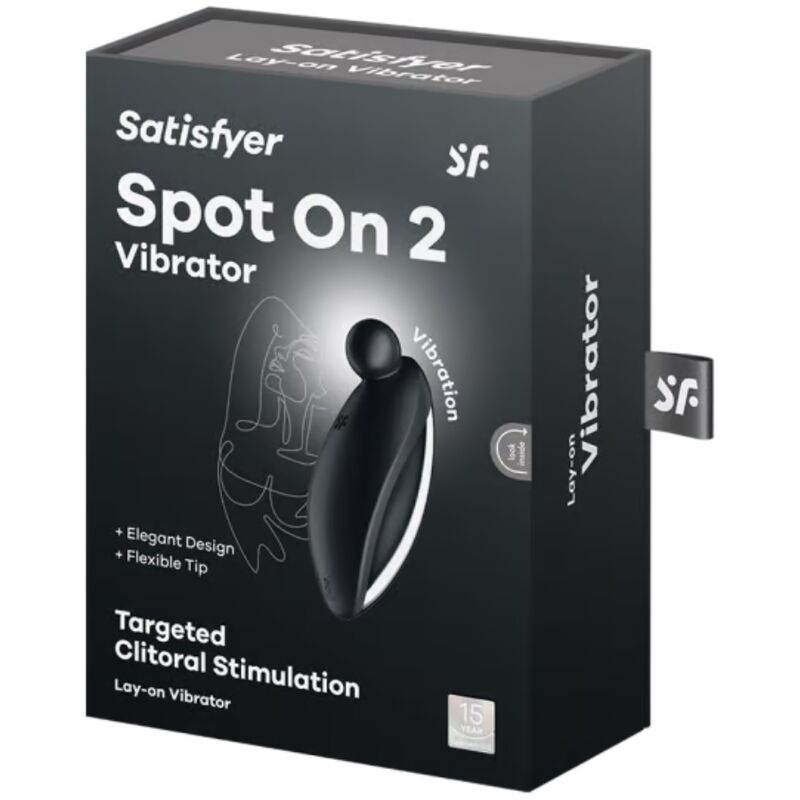 Satisfyer Spot ON 2 - Massaggiatore esterno, colore nero - in mano per le dimensioni