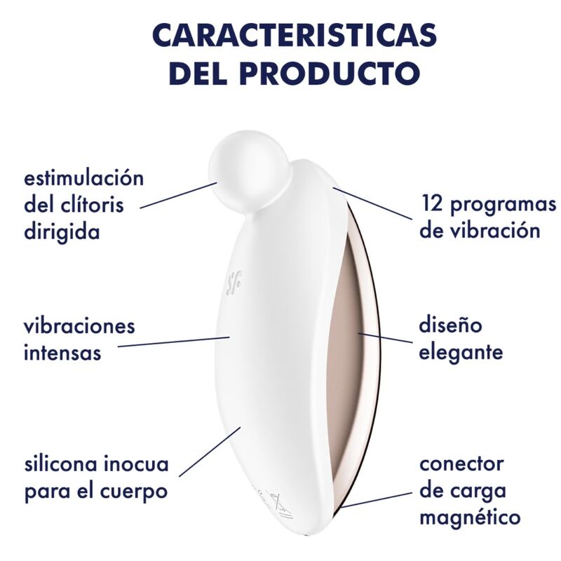 Satisfyer Spot ON 2 - Massaggiatore esterno, colore bianco - nella confezione