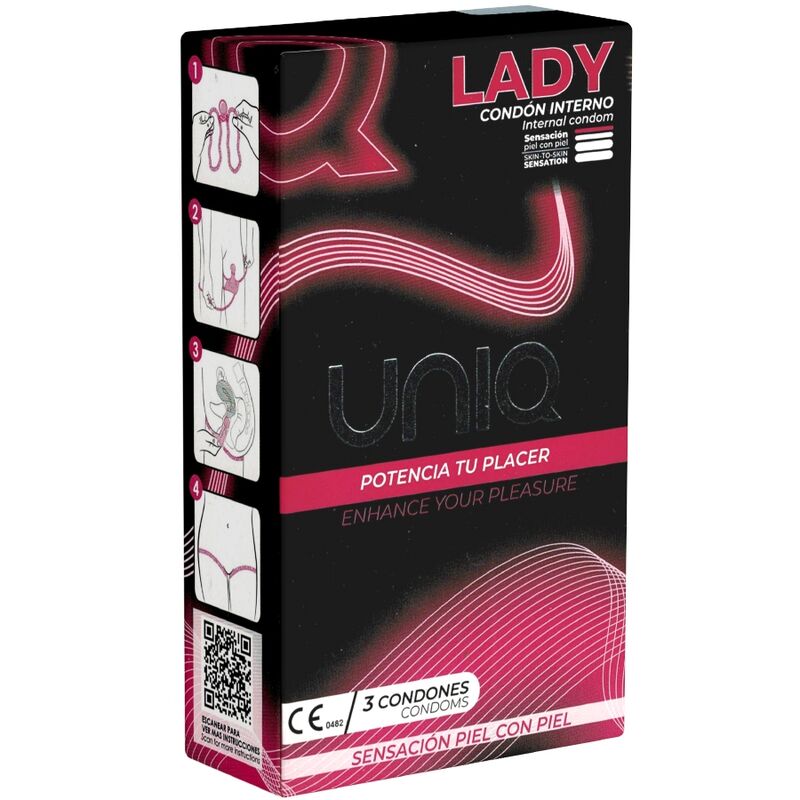 Uniq Lady Condom 3 pezzi - Preservativi, kit da 3