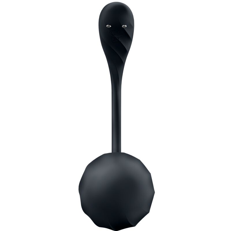 Satisfyer Ribbed Petal - Massaggiatore con app, colore nero gratuita - in mano per le dimensioni