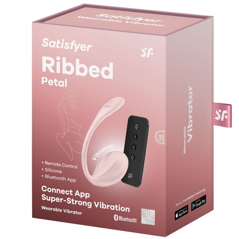 Satisfyer Ribbed Petal - Massaggiatore con app, colore standard - vista frontale
