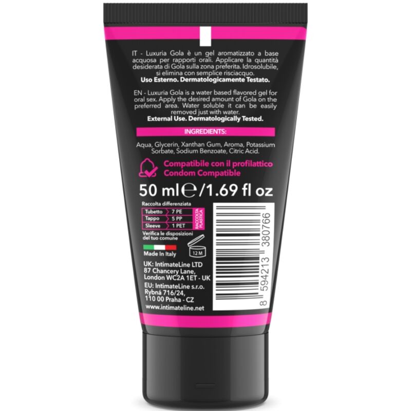 Intimateline Luxuria Gel - Accessorio intimo, colore ciliegia - vista laterale