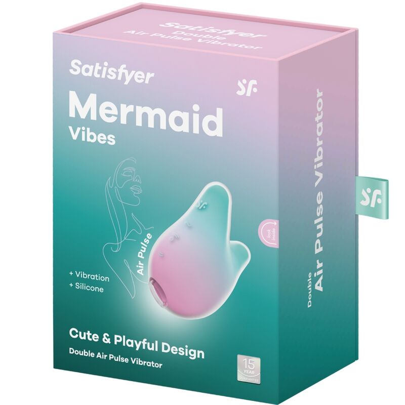 Satisfyer Mermaid Vibes - Massaggiatore ad aria pulsata, colore menta - in mano per le dimensioni