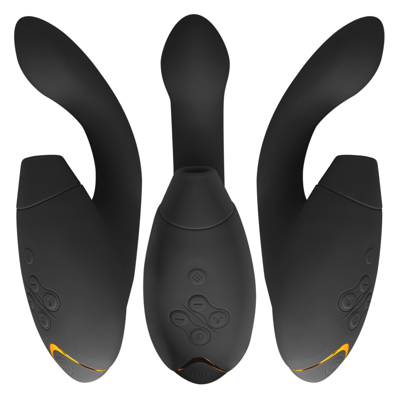 Womanizer Duo 2 - Massaggiatore ad aria pulsata, colore nero - vista laterale