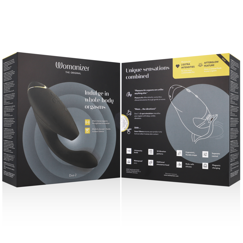 Womanizer Duo 2 - Massaggiatore ad aria pulsata, colore nero - dettaglio