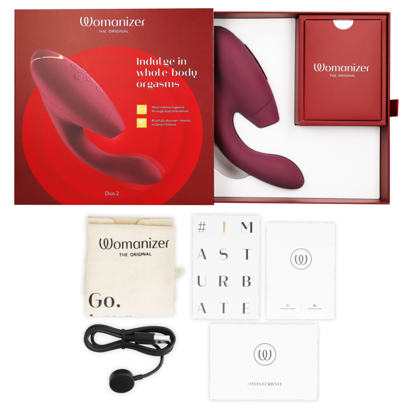 Womanizer Duo 2 - Massaggiatore ad aria pulsata, colore bordeaux - retro
