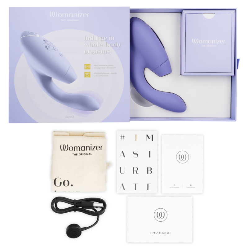 Womanizer Duo 2 - Massaggiatore ad aria pulsata, colore lilla - vista frontale