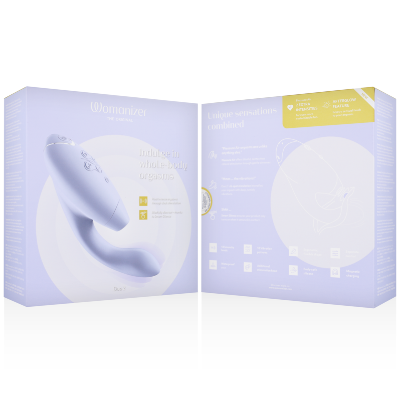 Womanizer Duo 2 - Massaggiatore ad aria pulsata, colore lilla - vista laterale