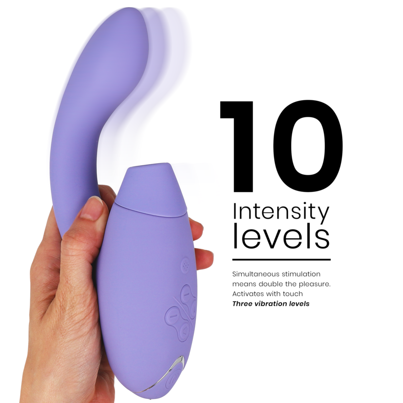 Womanizer Duo 2 - Massaggiatore ad aria pulsata, colore lilla - in mano per le dimensioni