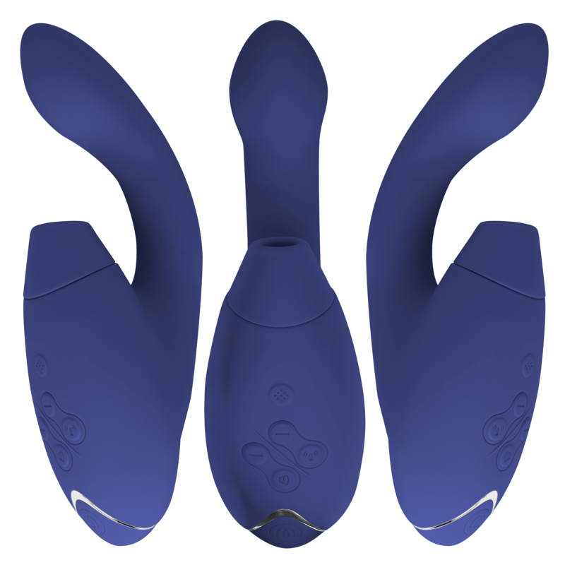 Womanizer Duo 2 - Massaggiatore ad aria pulsata, colore blu - vista frontale