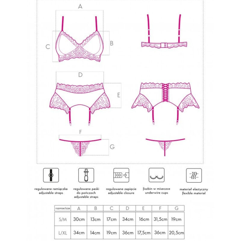 Livco Corsetti Fashion Nahir LC 20214 - Babydoll con reggicalze - nella confezione