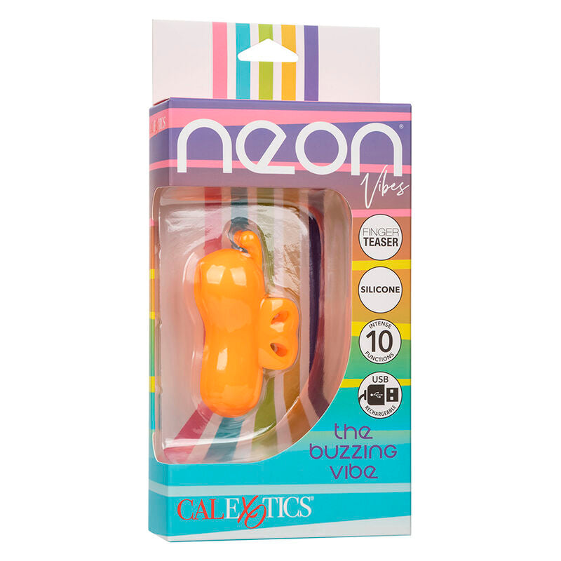 Calexotics Neon Vibes Buzzing Vibe - Massaggiatore ad aria pulsata - in mano per le dimensioni