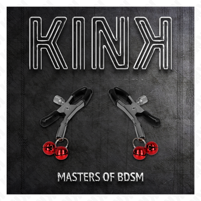 Kink Morsetto - Accessorio intimo, colore capezzoli campana rosso - in mano per le dimensioni
