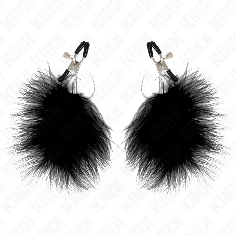 Kink Pinza - Accessorio intimo, colore capezzoli piuma nera 7 - vista laterale