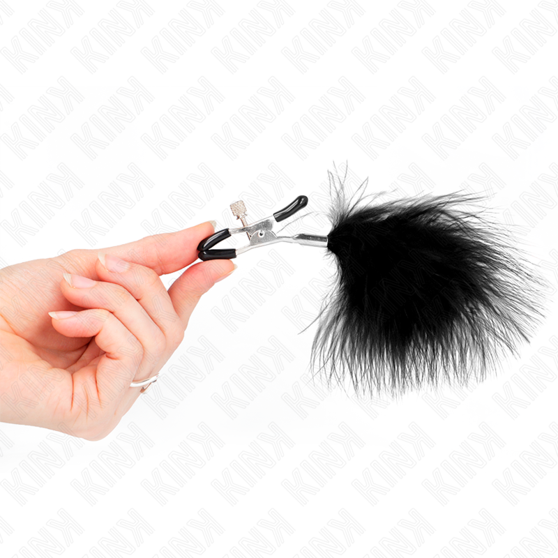 Kink Pinza - Accessorio intimo, colore capezzoli piuma nera 7 - dettaglio
