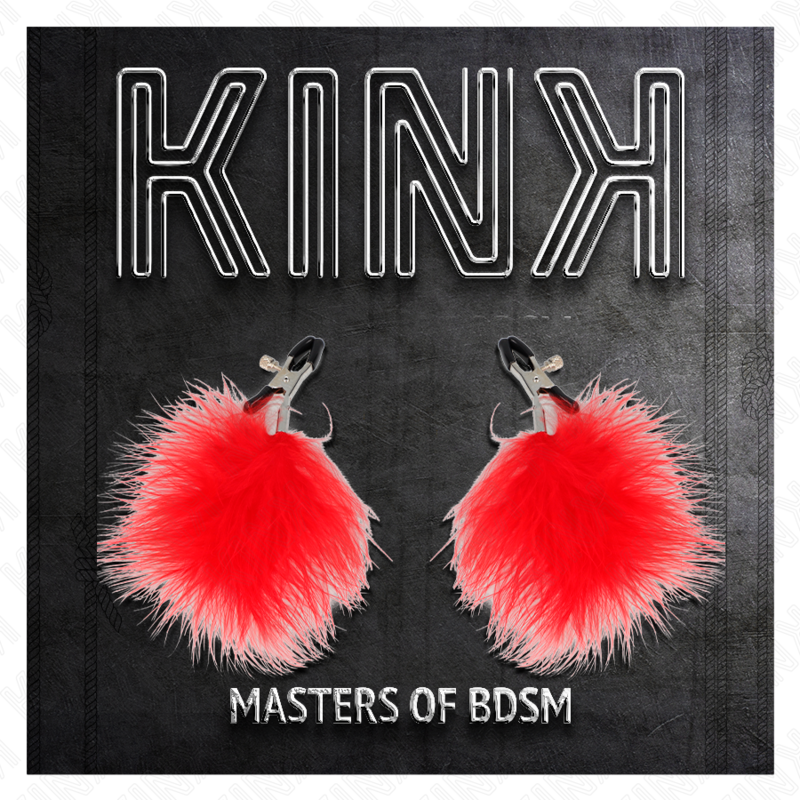 Kink Pinza - Accessorio intimo, colore capezzoli piuma rosso 7 - in mano per le dimensioni