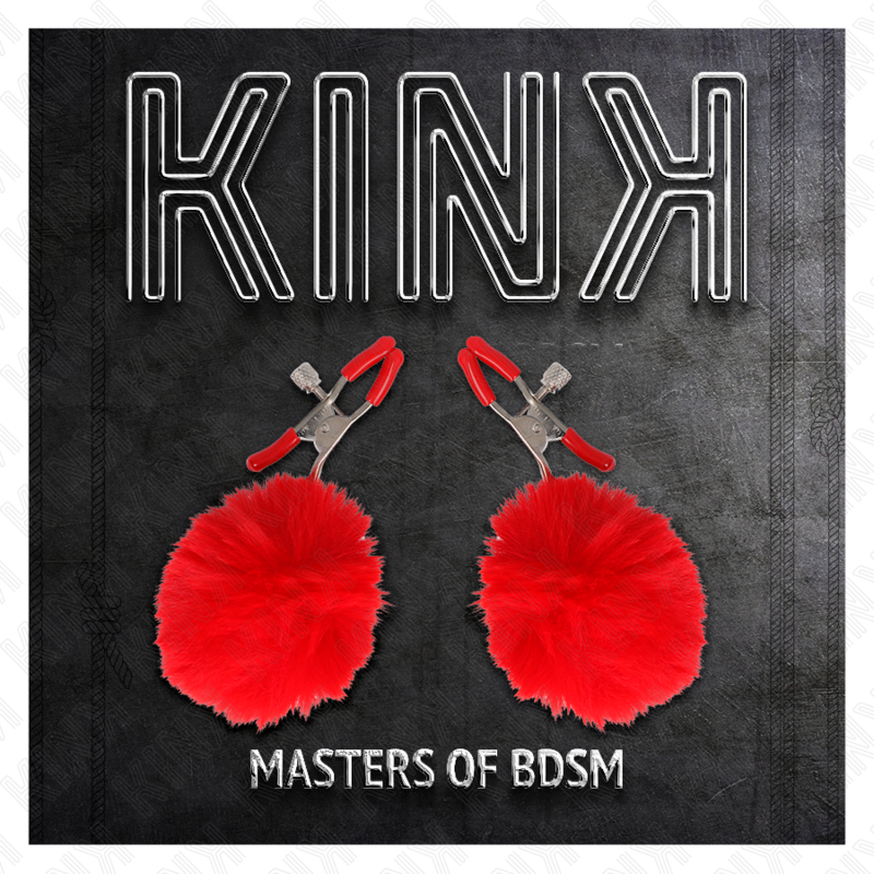 Kink Pinza - Accessorio intimo, colore capezzoli sfera ecopelliccia rosso 6 - in mano per le dimensioni