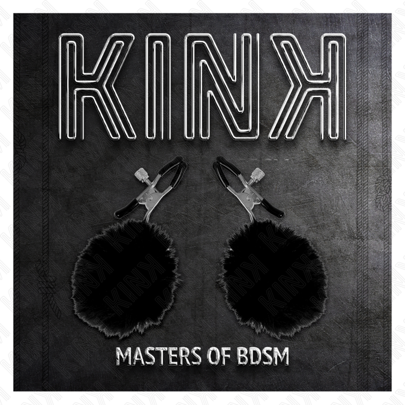 Kink Morsetto - Accessorio intimo, colore capezzoli sfera ecopelliccia nera - in mano per le dimensioni