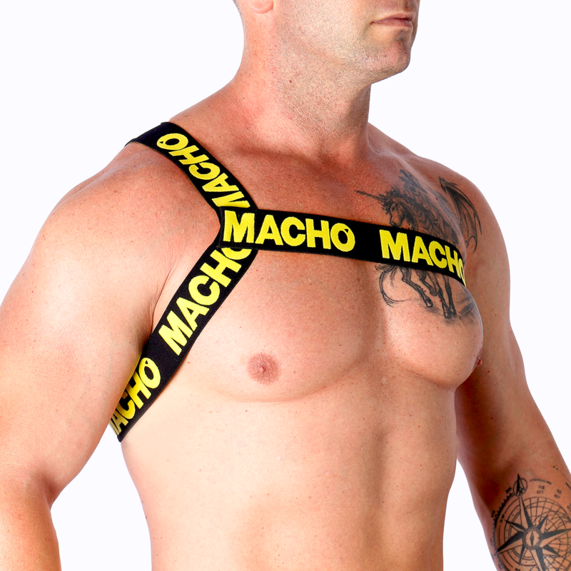 Macho Pettorina Romana Gialla - Accessorio intimo, colore giallo - vista laterale