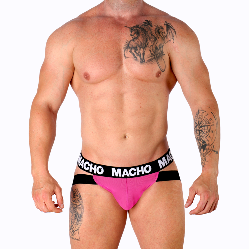 Macho Mx28fr Jock - Accessorio intimo, colore rosa neon - in mano per le dimensioni