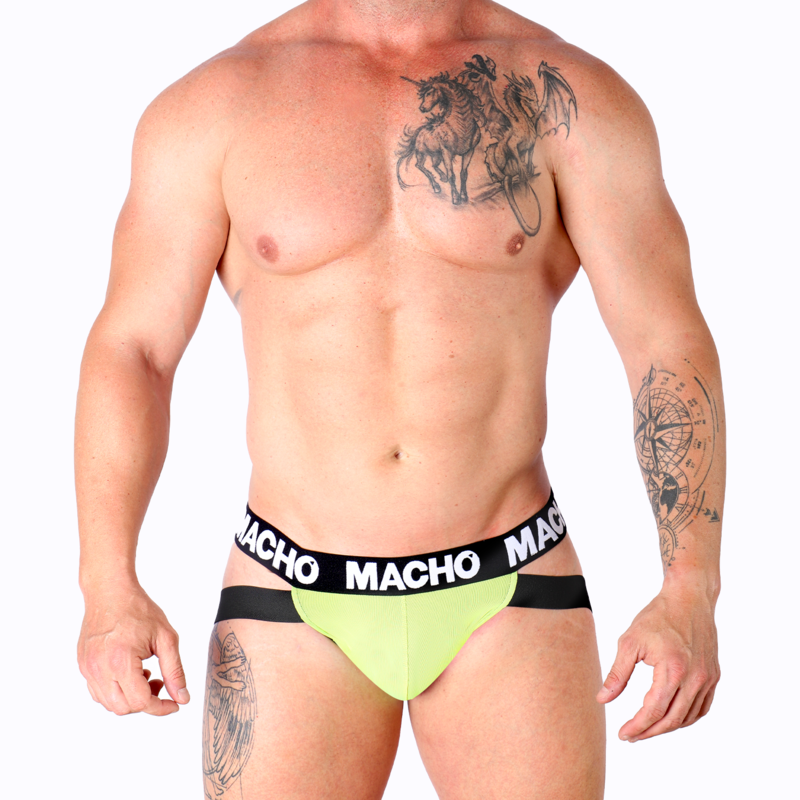 Macho Mx28fr Jock - Accessorio intimo, colore giallo - in mano per le dimensioni