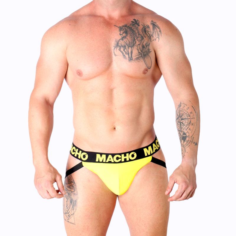 Macho Mx25a Jock Lycra Giallo - Accessorio intimo - in mano per le dimensioni