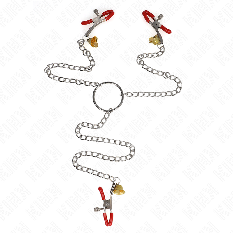 Kink Morsetti - Accessorio intimo, colore tripli clit rosso catena 30 cm