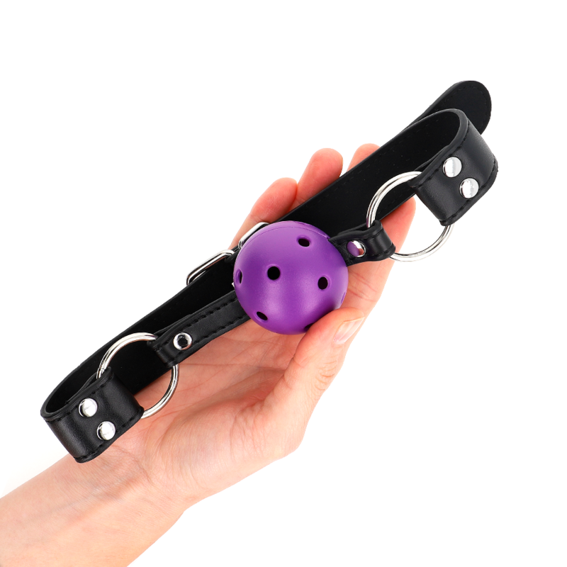 Kink Palla Traspirante Bavaglio 4 CM - Accessorio intimo, colore viola - dettaglio