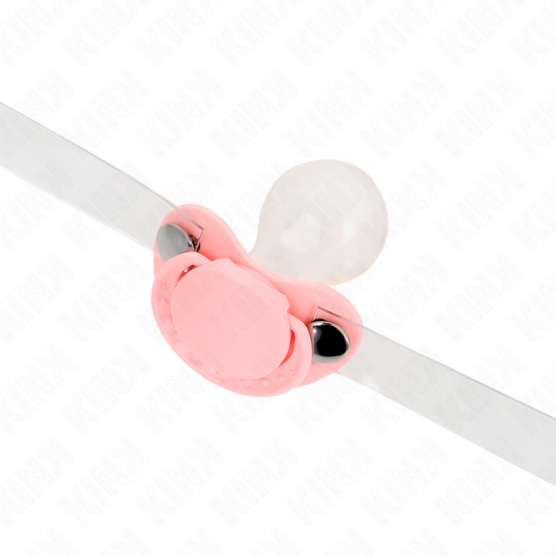 Kink Bavaglio - Accessorio intimo, colore ciuccio rosa 5.5 x 4 cm regolabile 43 60 cm - nella confezione