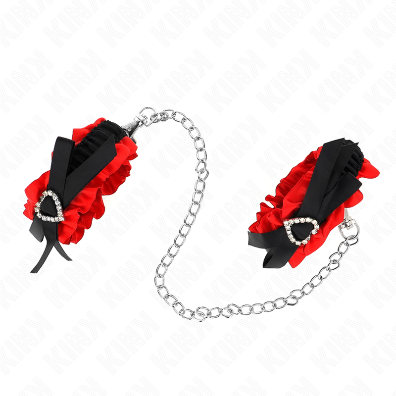 Kink Polso - Accessorio intimo, colore dettagli cuore rosso regolabile 22 35 cm - vista laterale