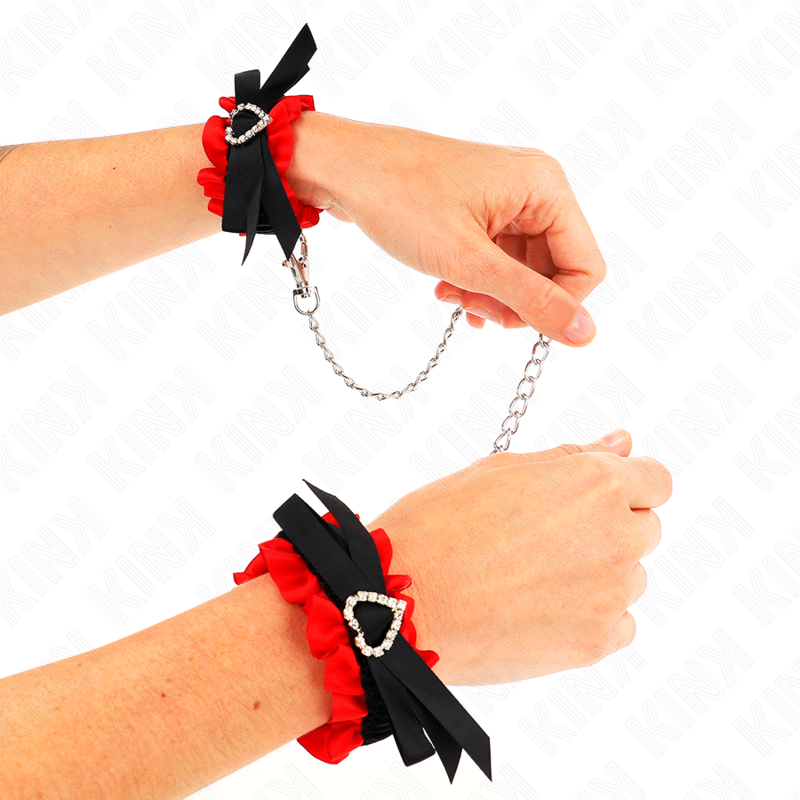 Kink Polso - Accessorio intimo, colore dettagli cuore rosso regolabile 22 35 cm - dettaglio