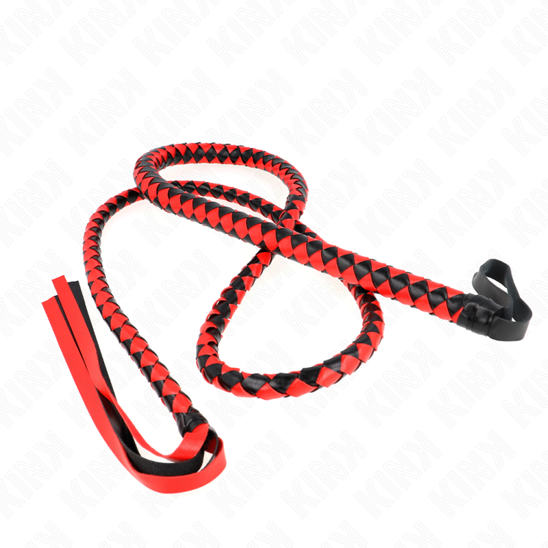 Kink Frusta Serpente Lunga - Accessorio intimo, colore rossa - in mano per le dimensioni
