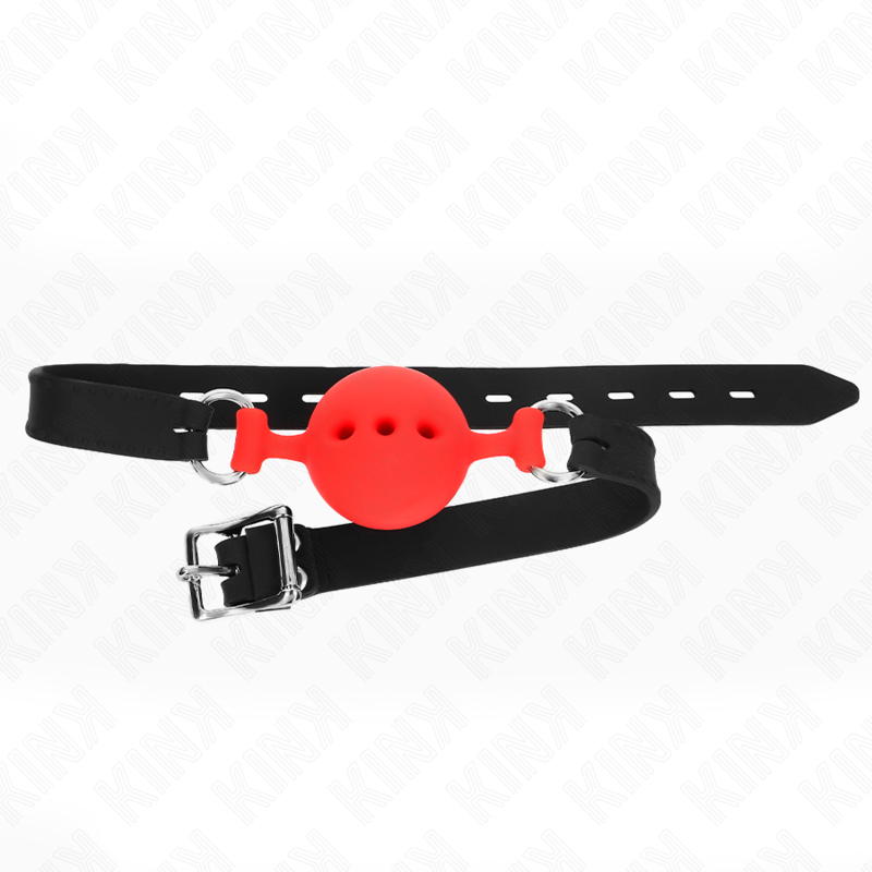 Kink Bavaglio - Accessorio intimo, colore intero 55 x 2 cm sfera 4 5 cm misura rosso regolabile 35 51 cm - dettaglio