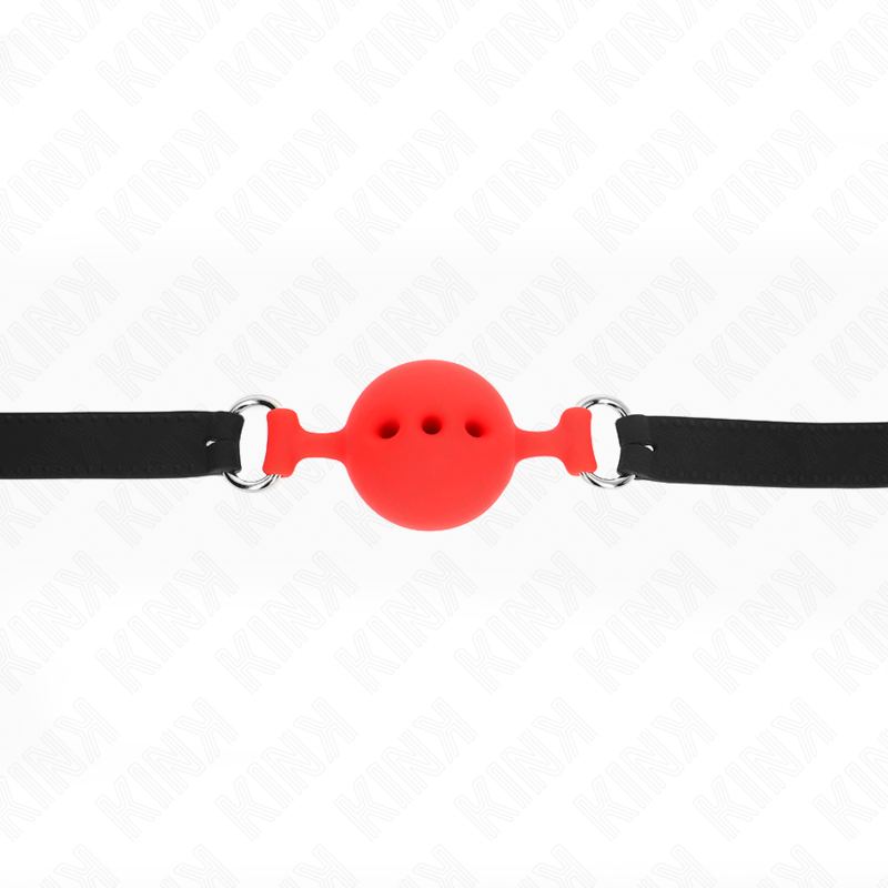 Kink Bavaglio - Accessorio intimo, colore intero 55 x 2 cm sfera 4 5 cm misura rosso regolabile 35 51 cm - nella confezione