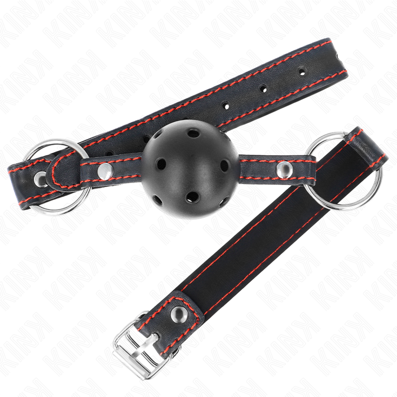 Kink Ball Gag Hollow - Accessorio intimo, colore nero - vista laterale