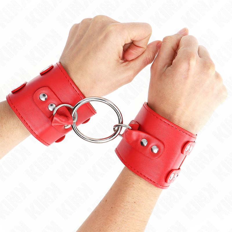 Kink Polso Fisso - Accessorio intimo, colore borchie rosso 17 22 6