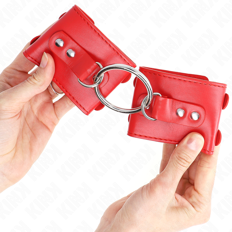 Kink Polso Fisso - Accessorio intimo, colore borchie rosso 17 22 6 - nella confezione