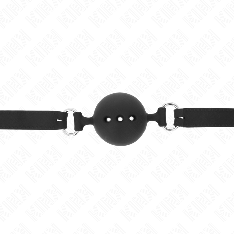Kink Bavaglio - Accessorio intimo, colore intero 55 x 2 cm sfera 4 5 cm misura nero regolabile 35 51 cm - nella confezione